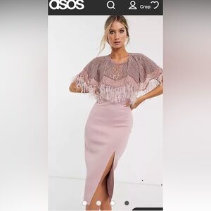 ASOS Blush Pencil Skirt dress with Slit